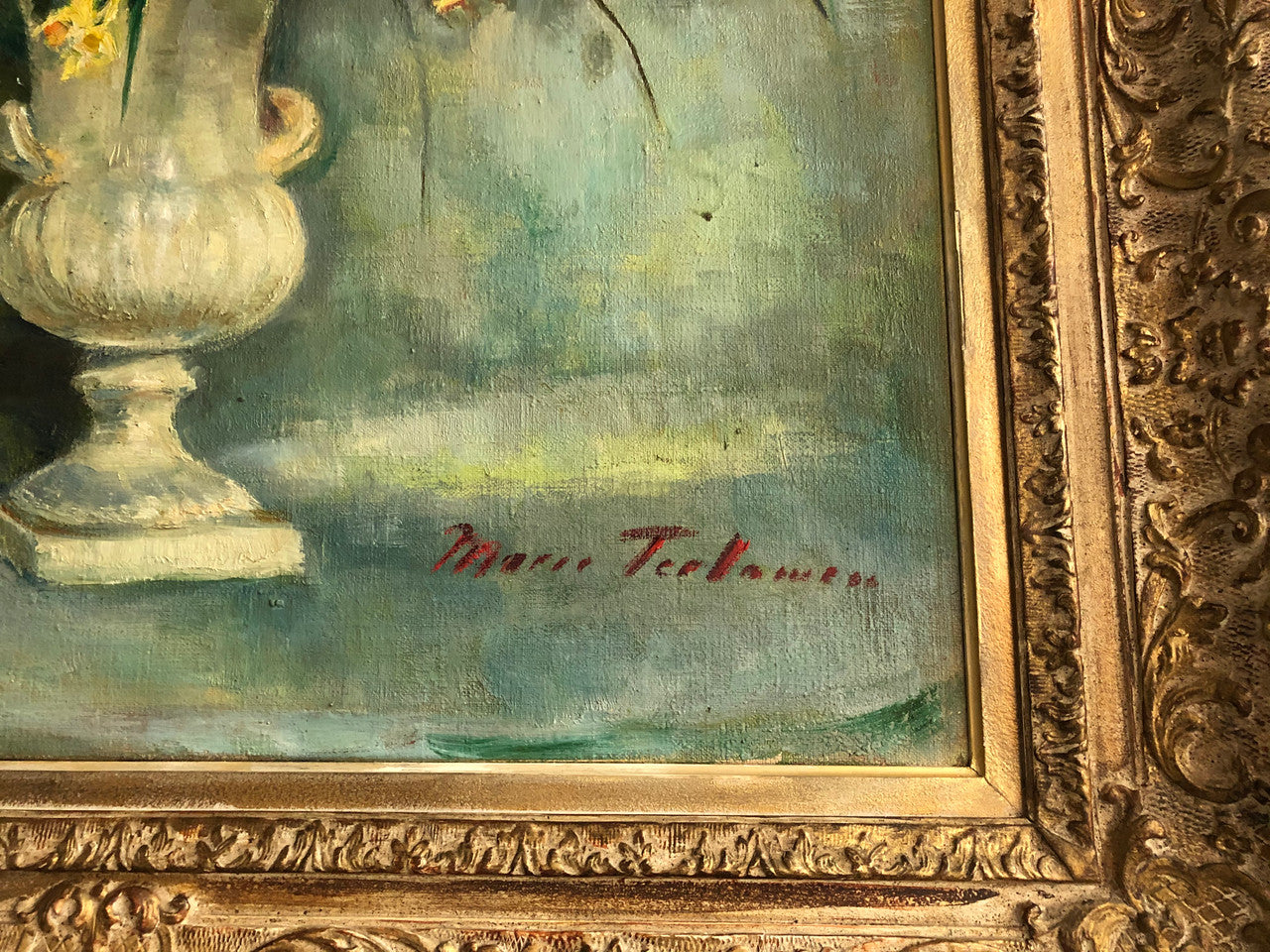 Fabulous large French Floral Oil Painting