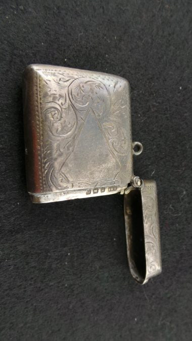 Antique Birmingham Silver Hallmarked Vesta Case