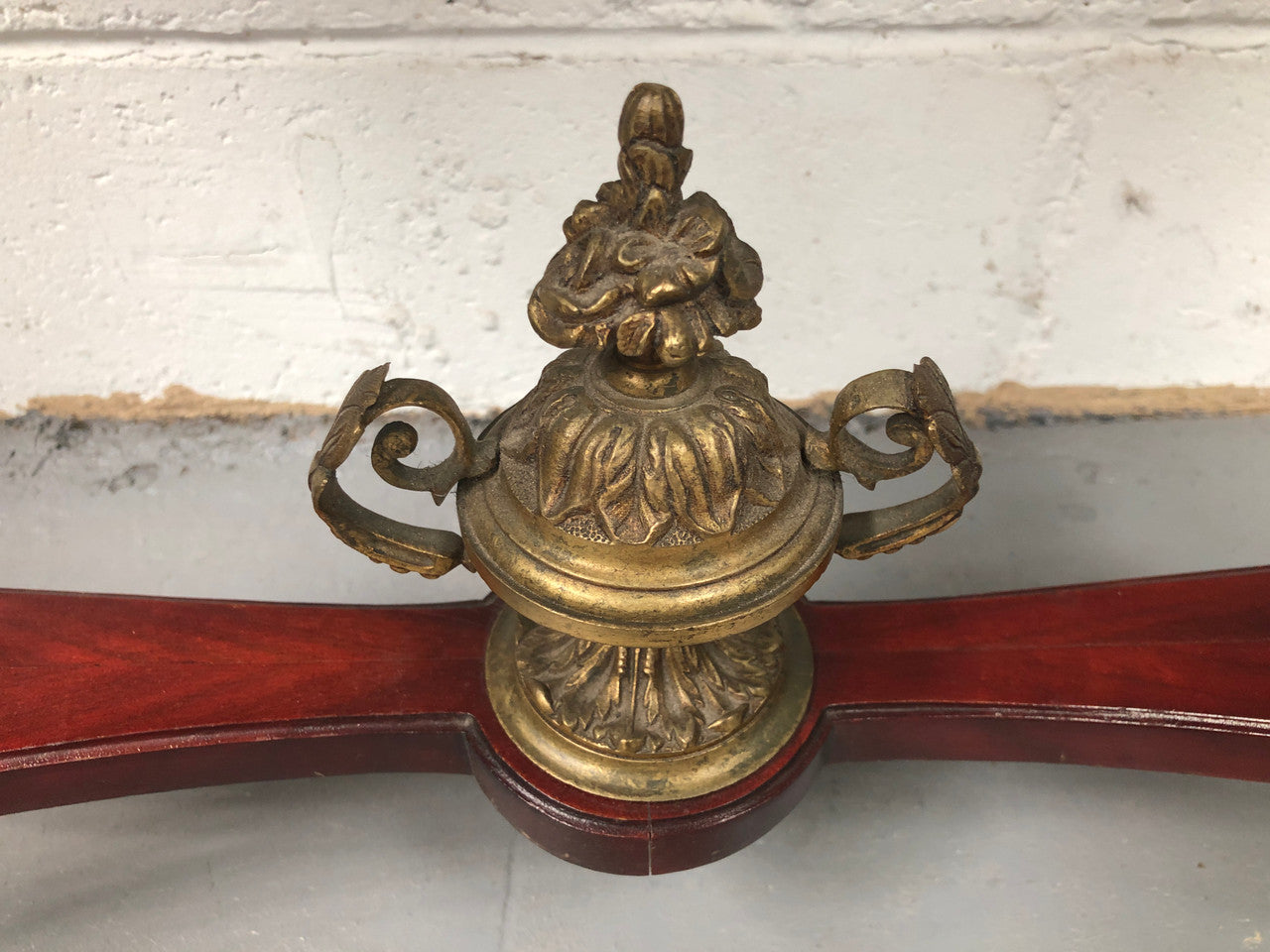 Fully restored decorative French style mahogany console table, with beautiful ormolu mounts and in very good condition.