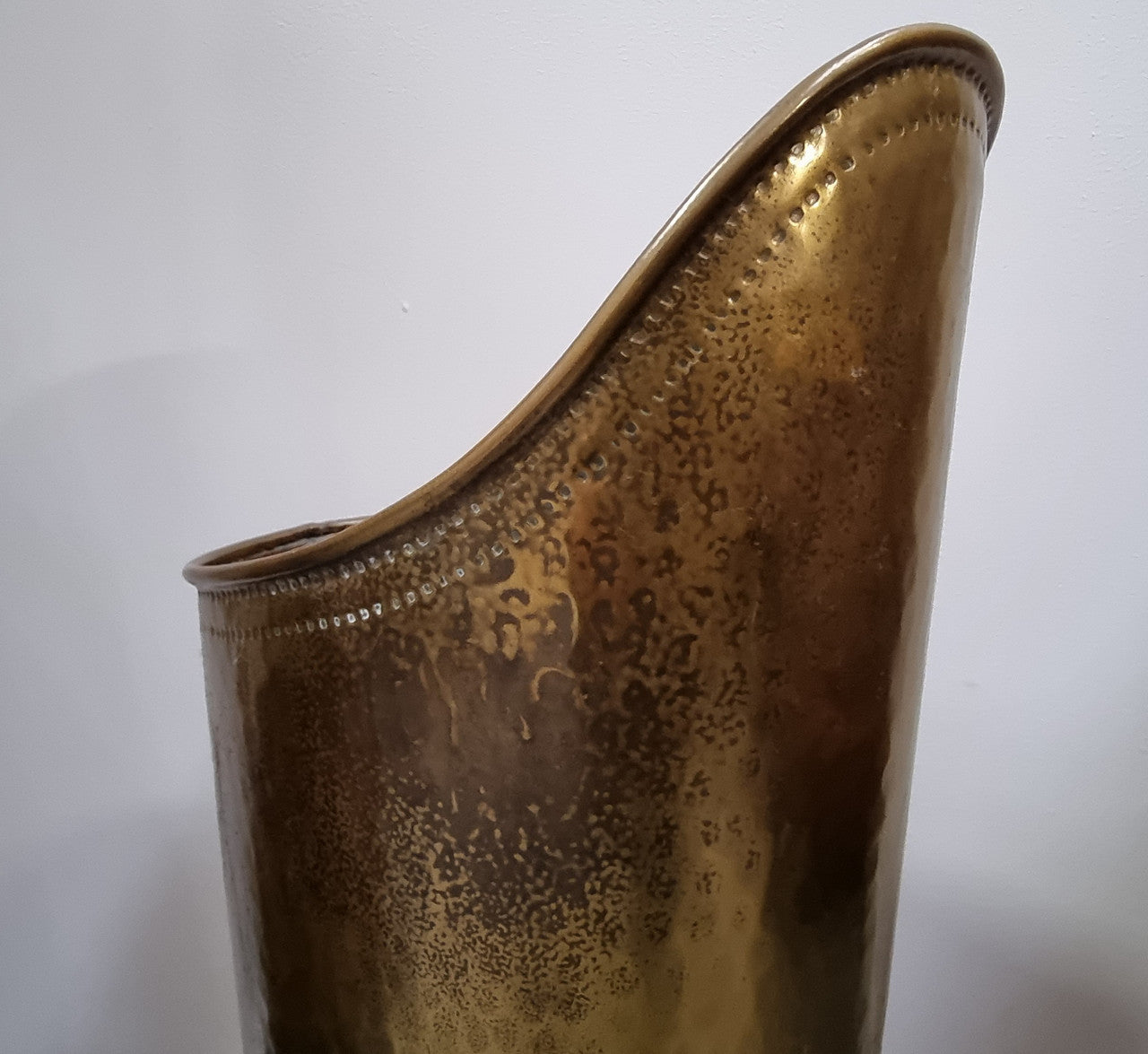 Decorative French brass boot for storing your umbrellas and walking sticks in good original condition.