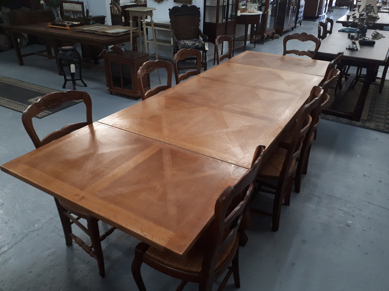 French Oak Spanish Style Extension Table