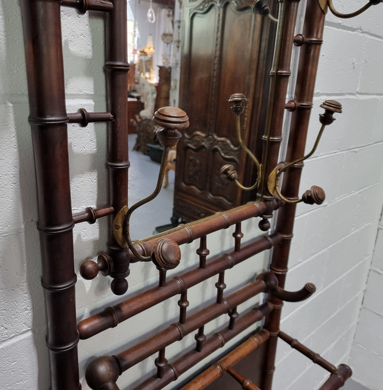 Stunning Antique French Faux Bamboo Hallstand