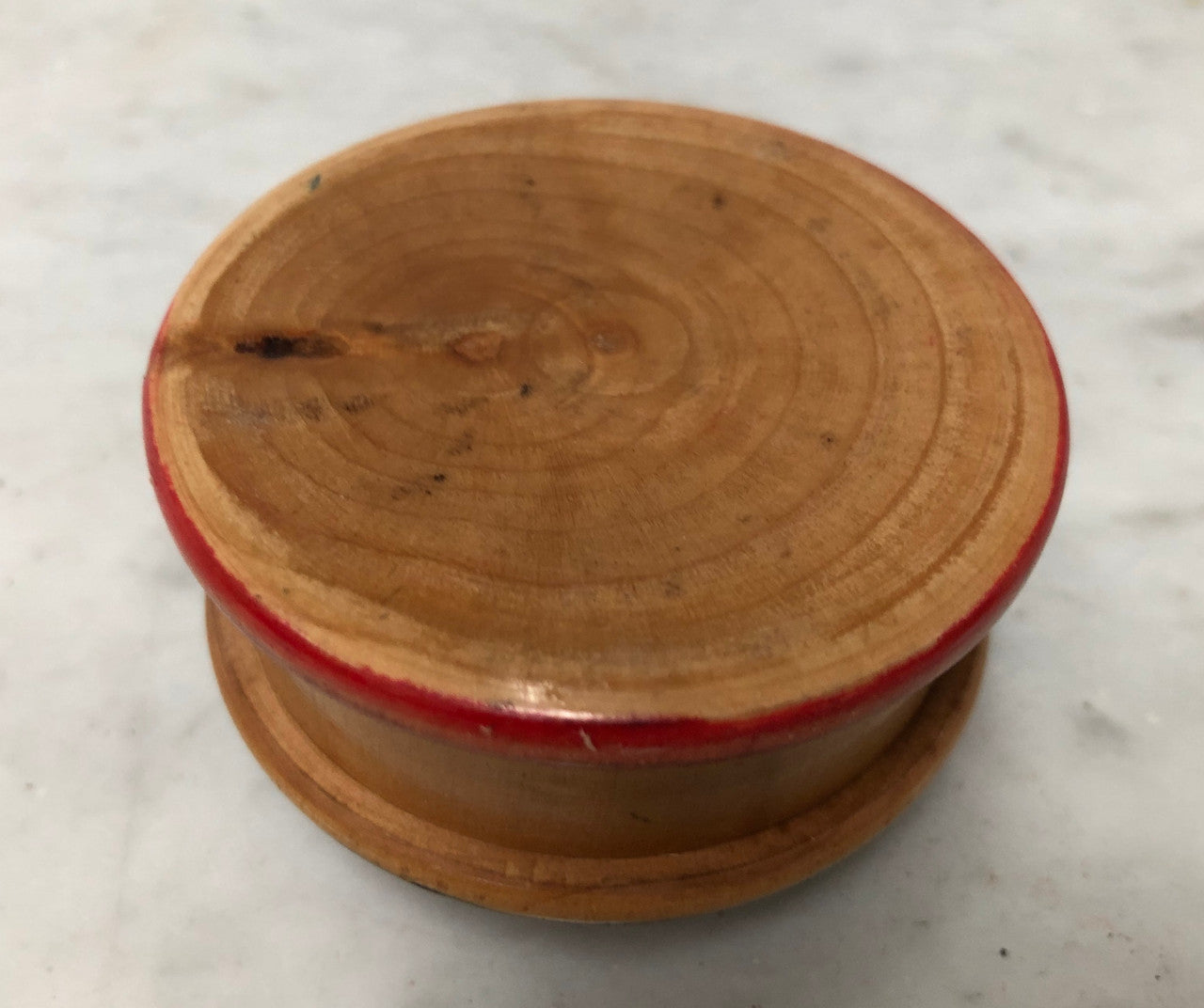Vintage Treen Hand-Painted Trinket Box