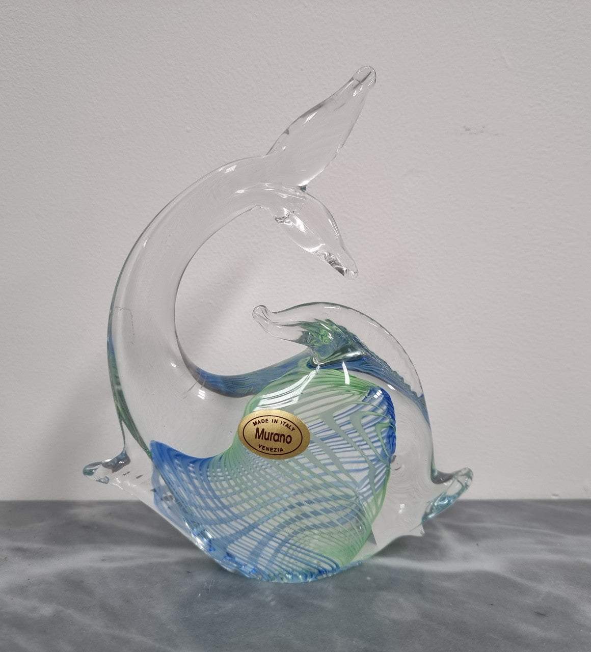Murano Glass Latticino Swirl Fish