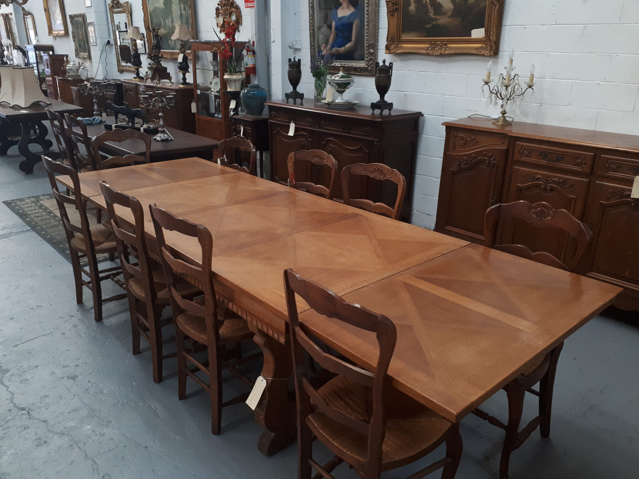 French Oak Spanish Style Extension Table