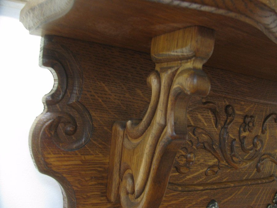 French Oak Coat - Hat Rack
