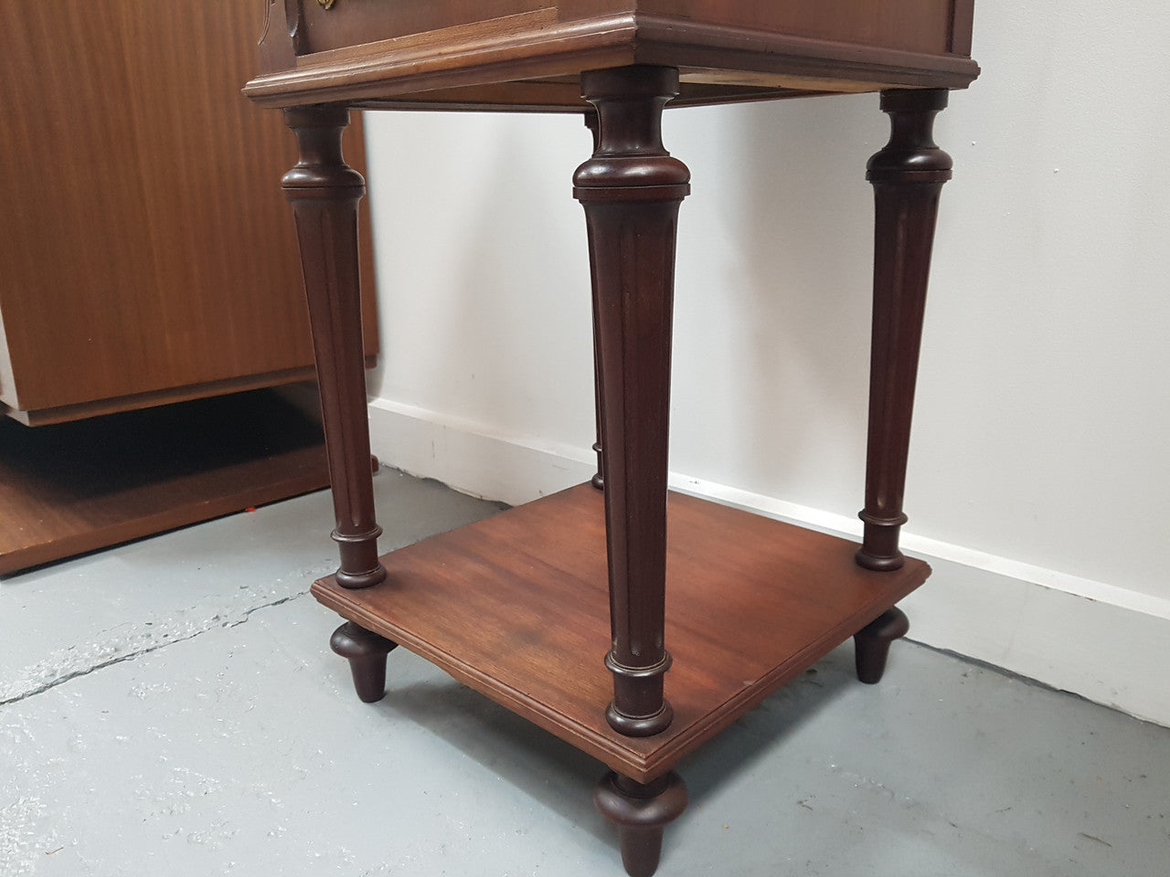 French Walnut Louis XVI Style Single Bedside Cabinet