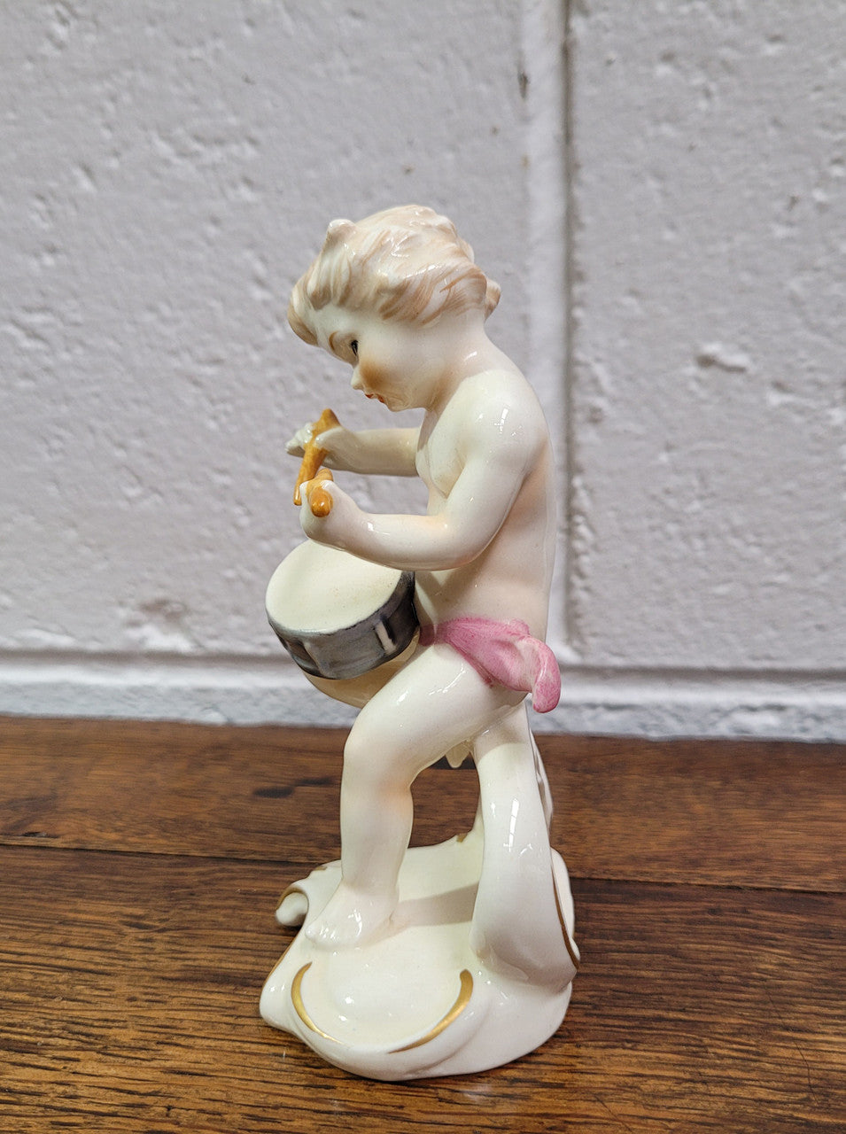 Vintage Goebel cherub drummer boy numbered on base 12 010 17 “Goebel W. Germany” In good original condition, please view photos as they help form part of the description.