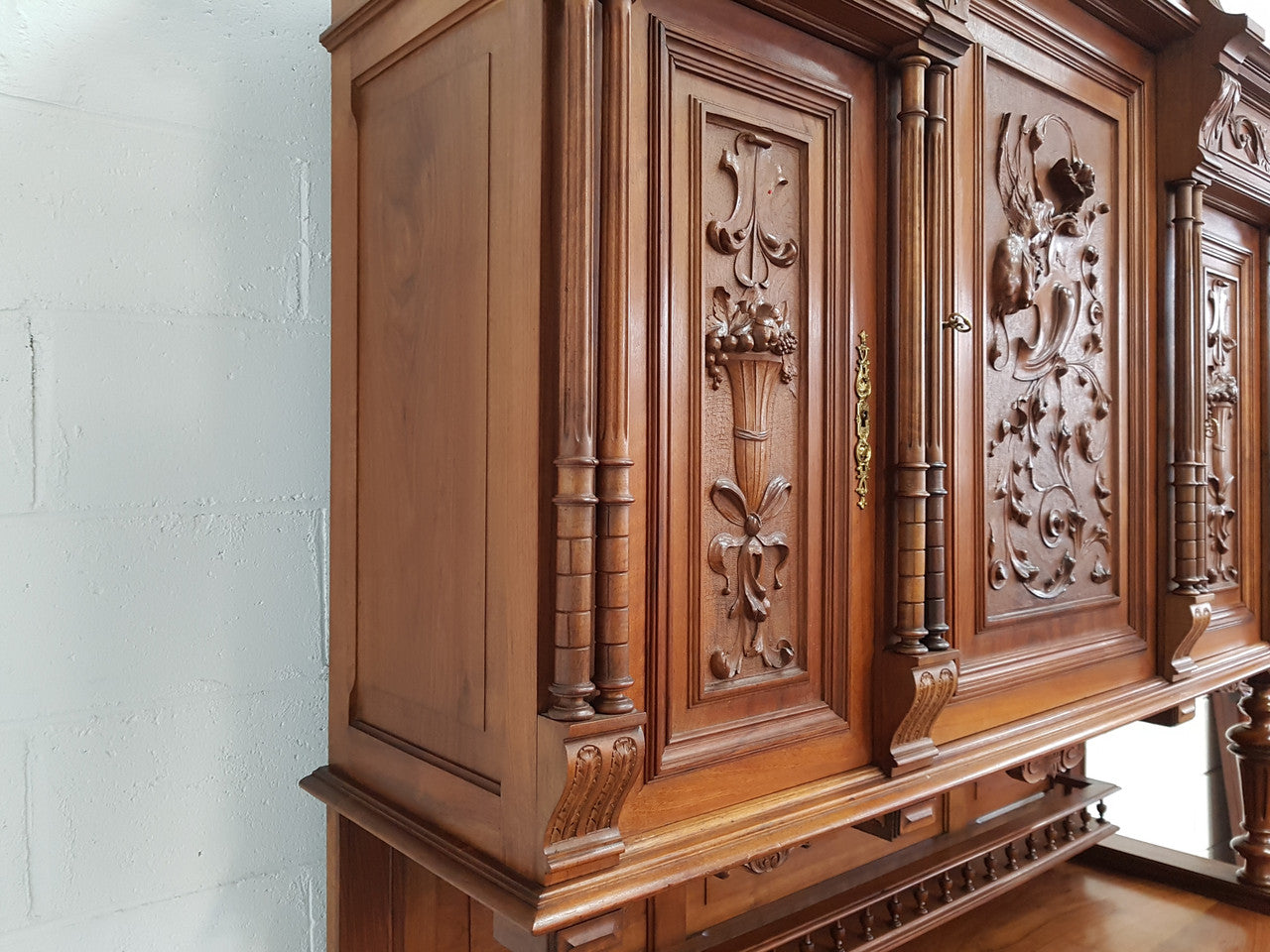 French Walnut Henry II Style Sideboard/Buffet With Superb Carving