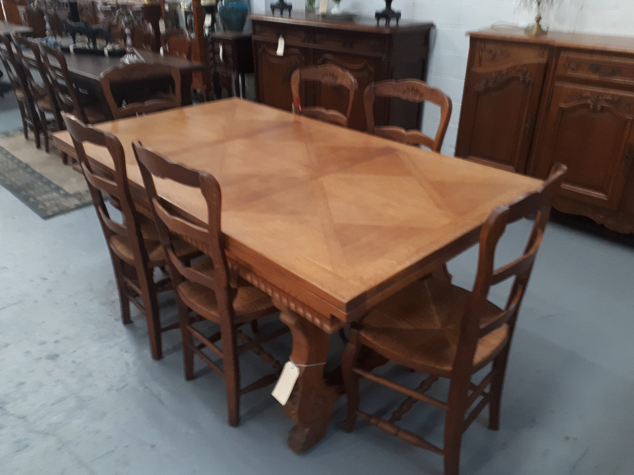 French Oak Spanish Style Extension Table