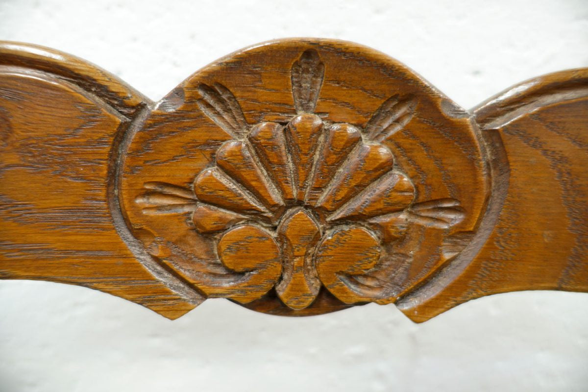 Set of Six French Oak Rush Chairs