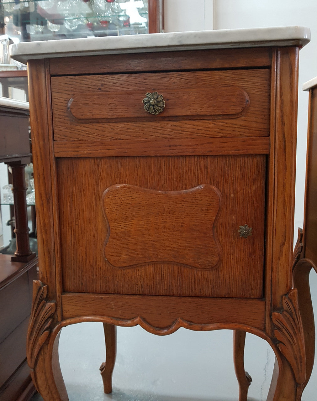 Pair of French Louis XVI Style Bedside Cabinets