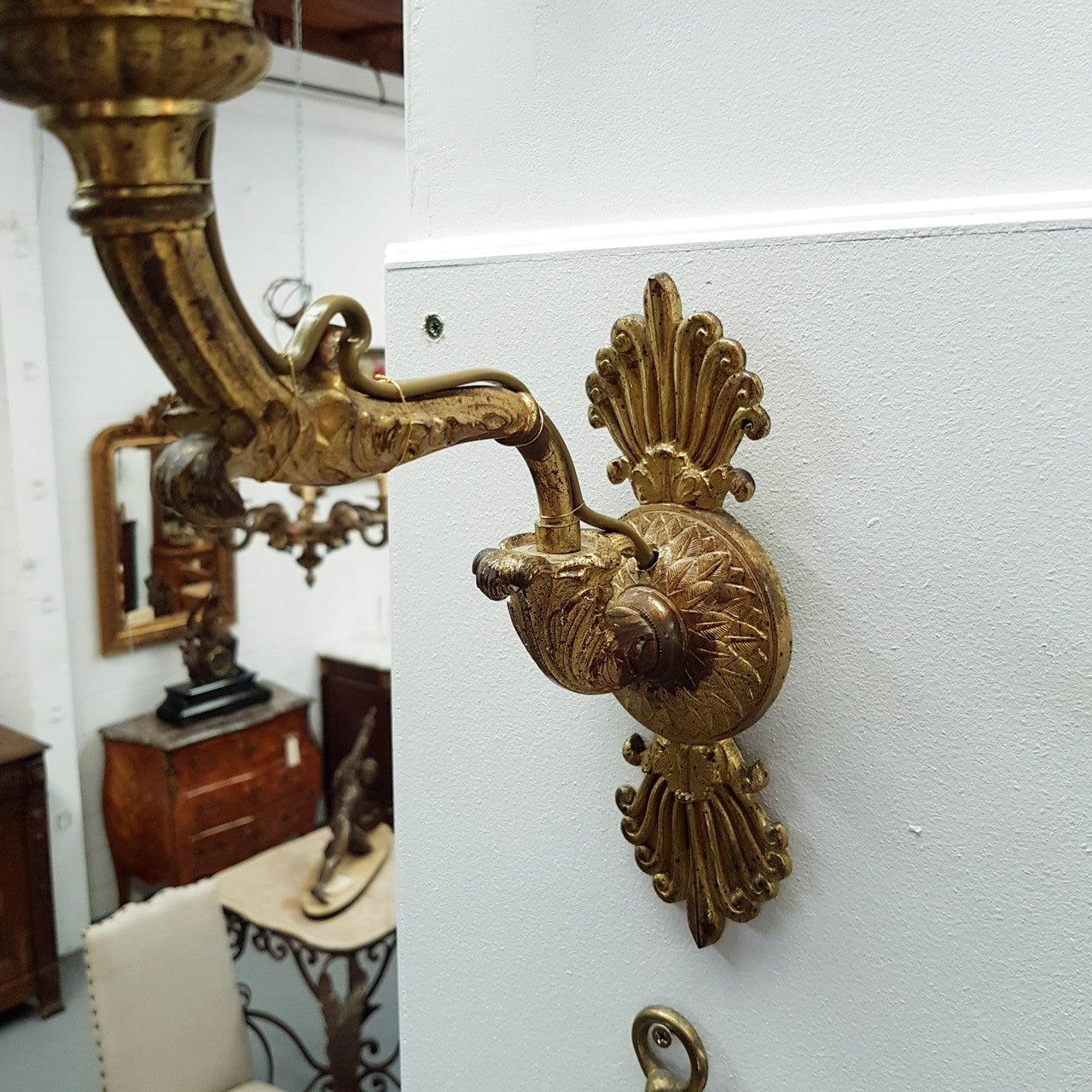 A Pair Antique French – Parisienne Empire Style Gilt Bronze Wall Lights