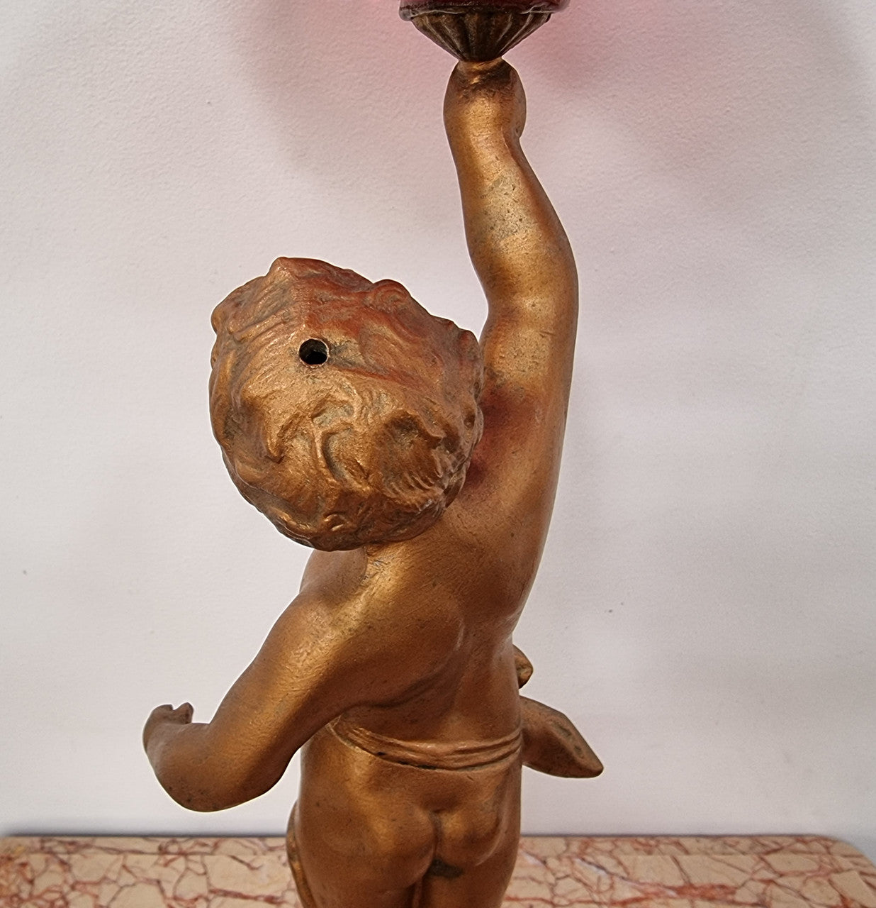 Beautiful Victorian Ruby glass comport and cherub stand in good original condition.