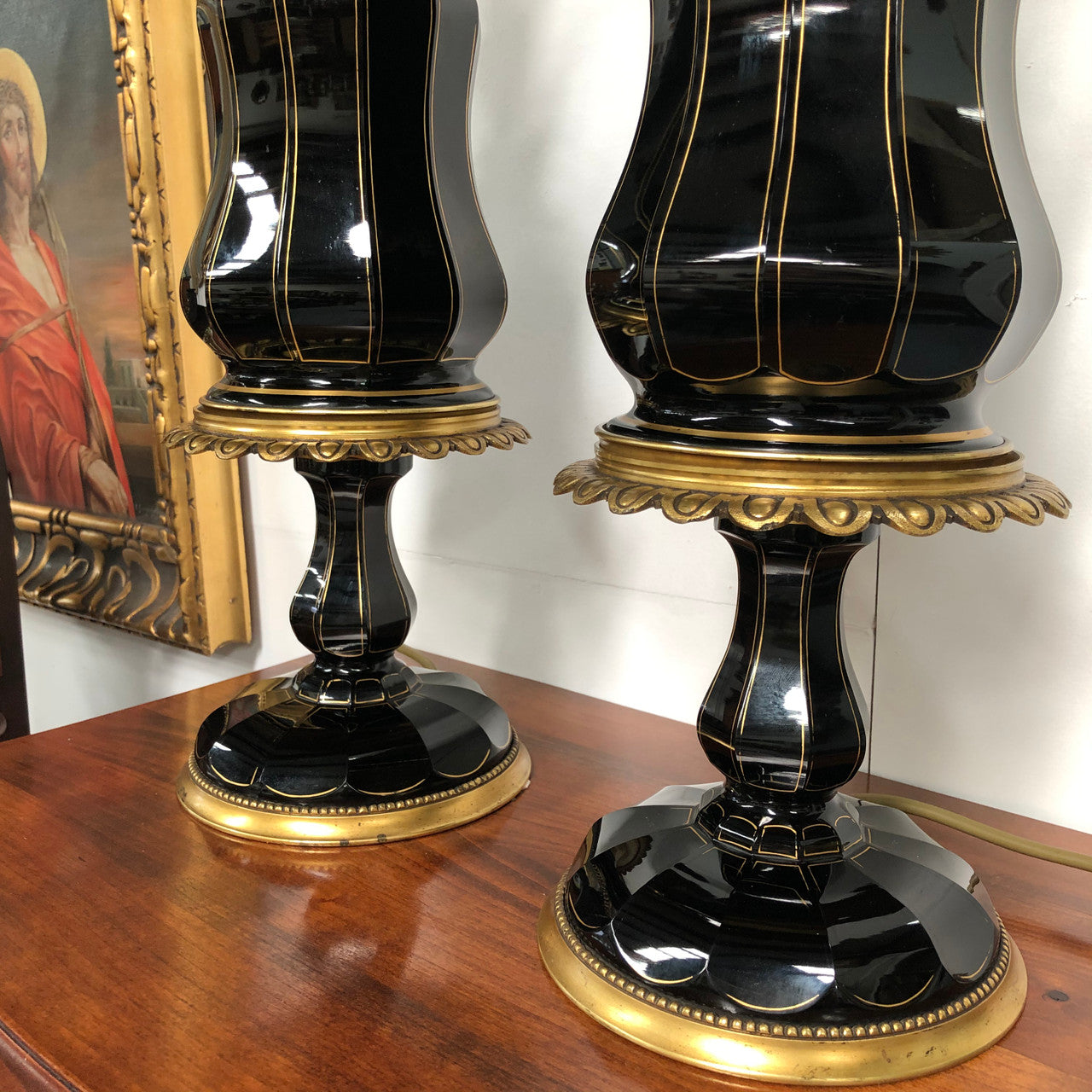 Rare 19th Century French Banquette Lamps