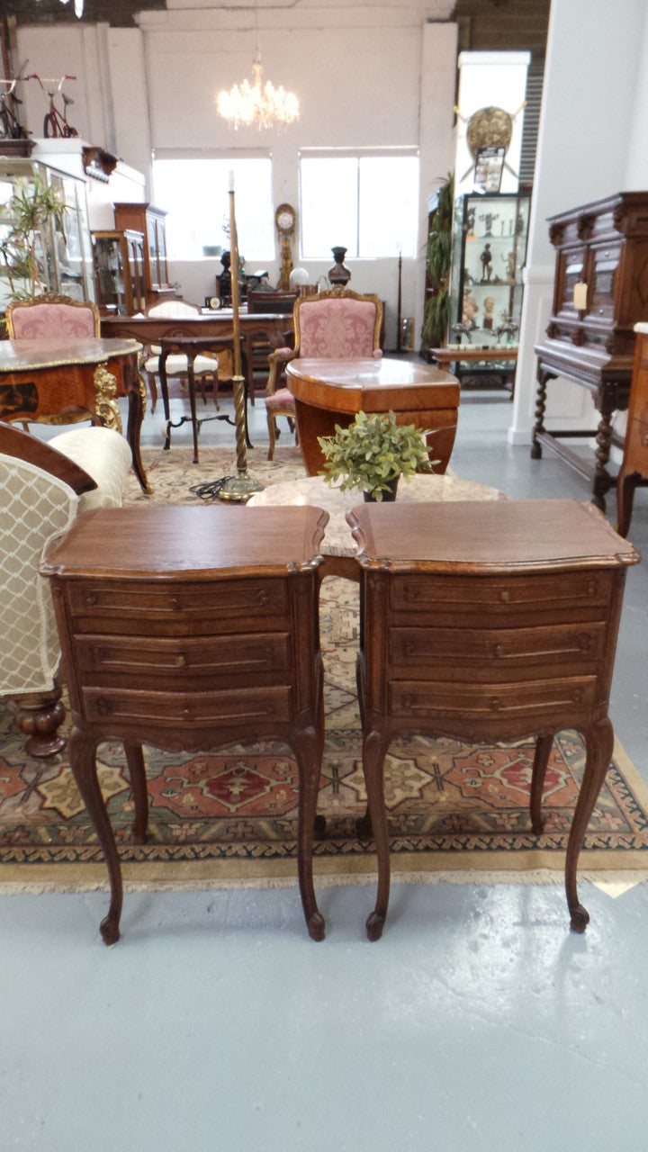 Petite Pair of French Bedside Cabinets