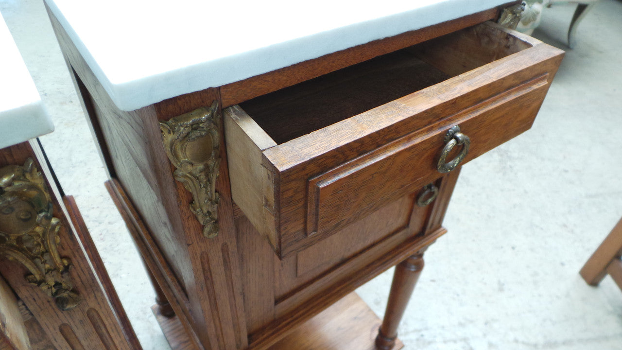 Pair of French Oak Bedside Cabinets-8