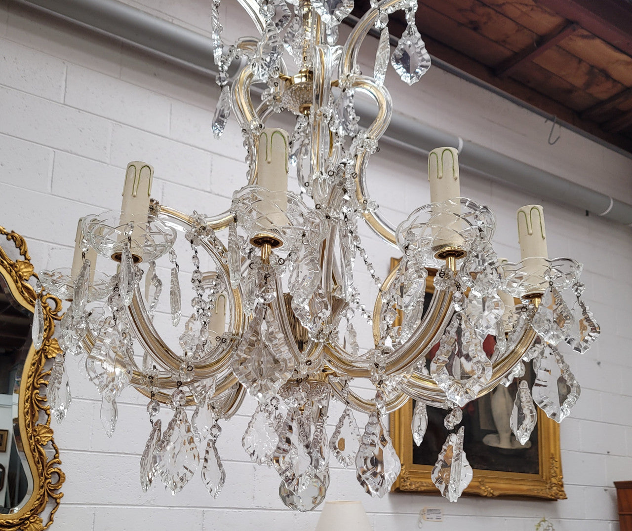 Impressive elegant ten arm French crystal chandelier that has been sourced from France. It has been fully rewired to Australian standards and is in good original working condition.