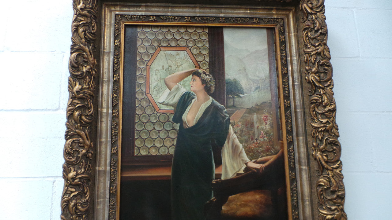 Sensational Antique Oil Painting On Canvas