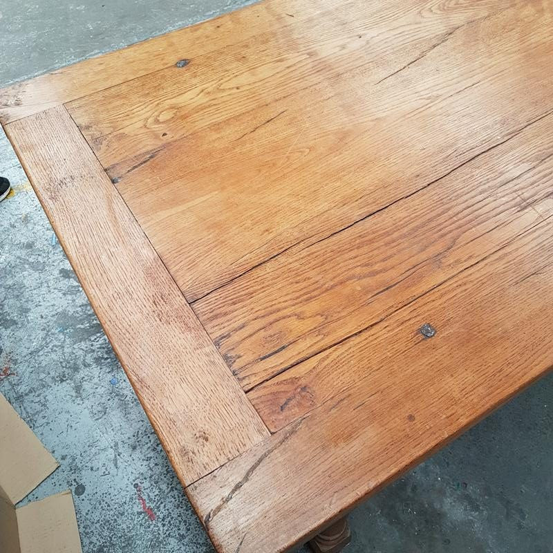 French Oak Refectory Style Table (original unrestored condition)