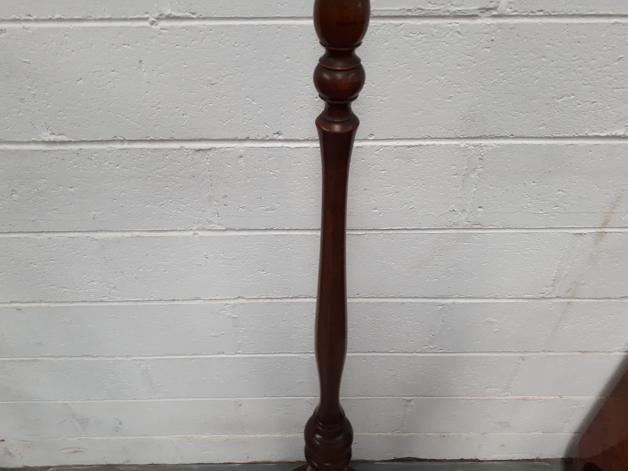 Antique Walnut standard lamp, with foot switch and in good working order condition.