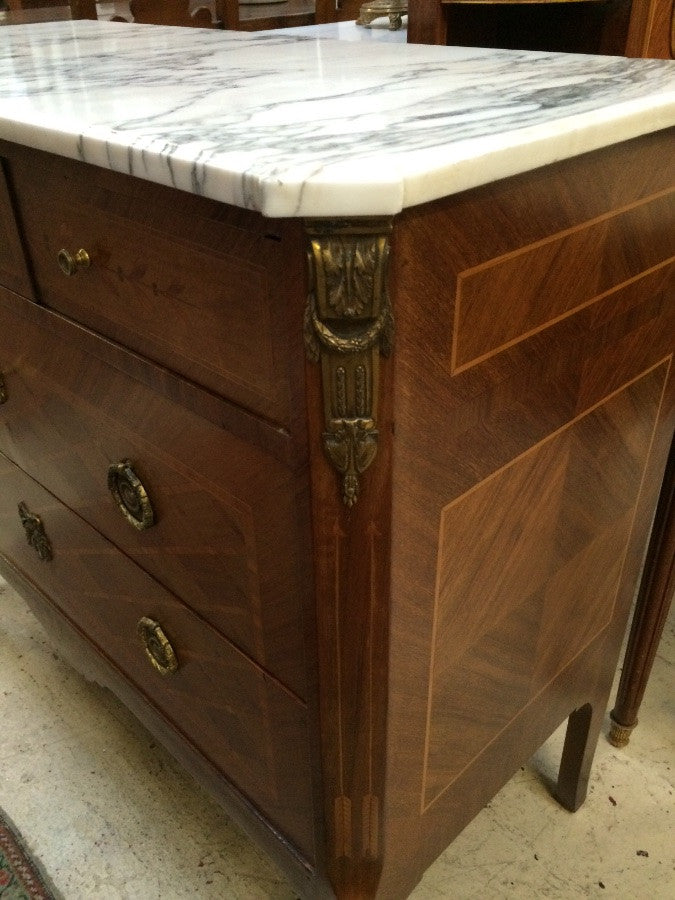 Antique French Inlaid Walnut Commode