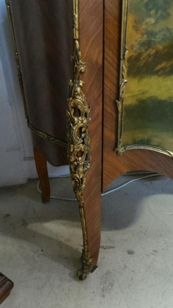 Vernis Martin Panelled Louis XV Style French Vitrine