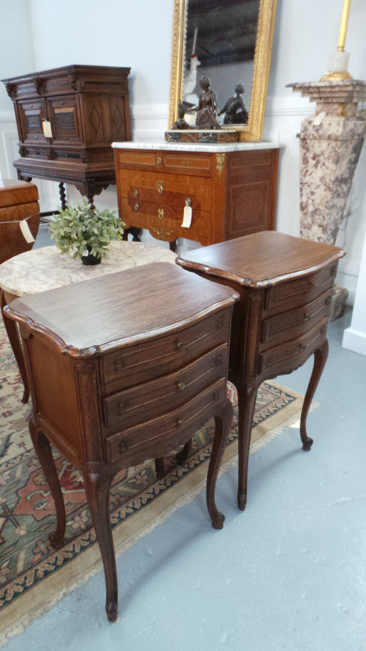 Petite Pair of French Bedside Cabinets