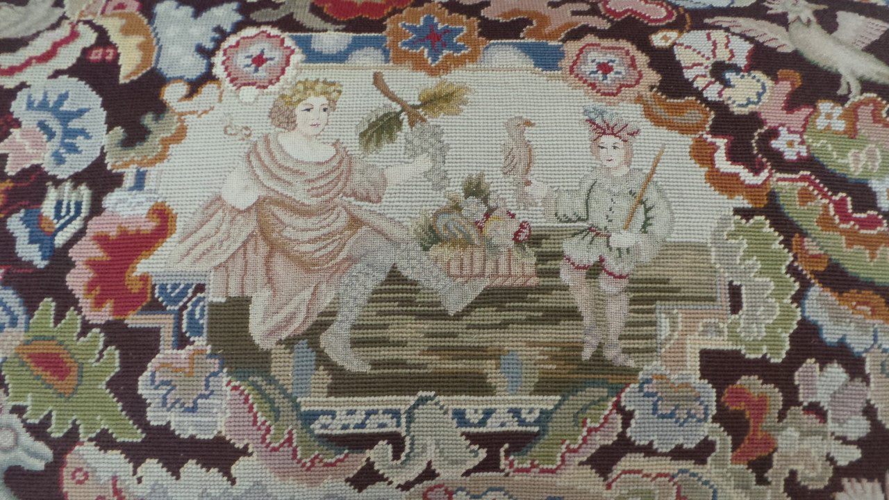 Antique French Louis XV Style Tapestry Stool