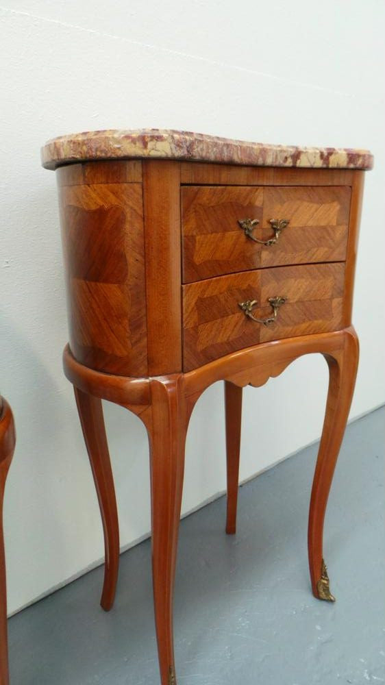 Rare Pair Of Inlaid Bedside Cabinets