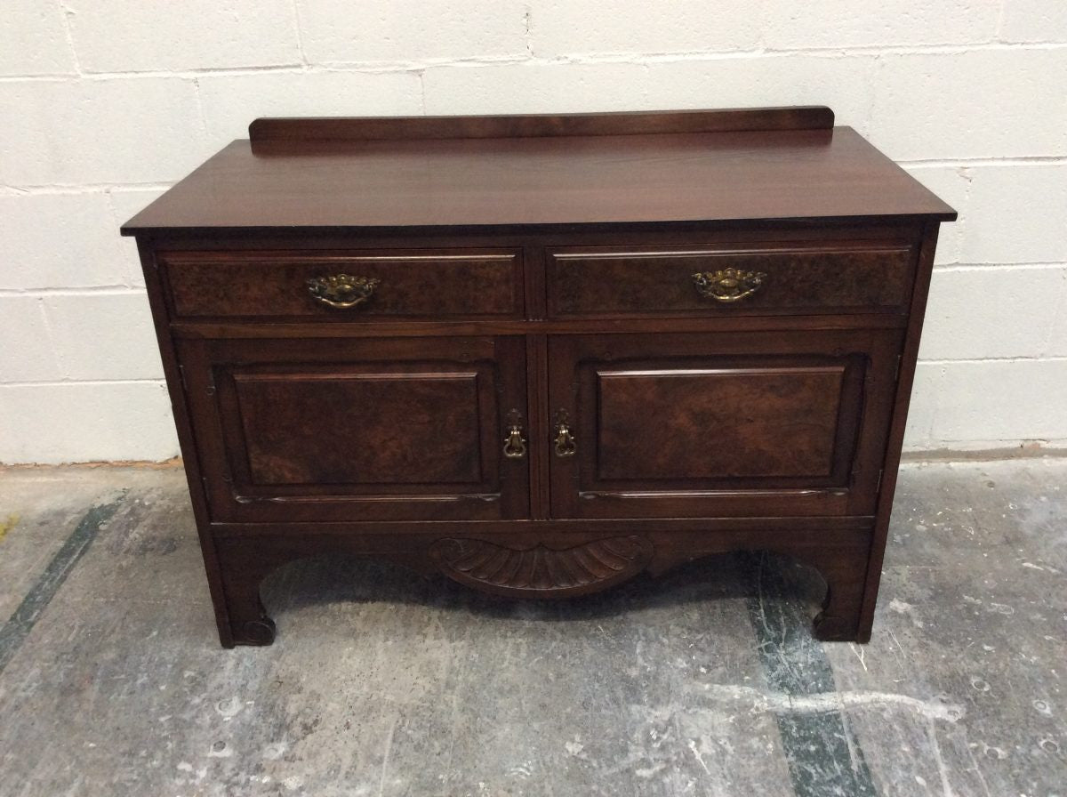 Edwardian Walnut And Burr Walnut TV Cabinet