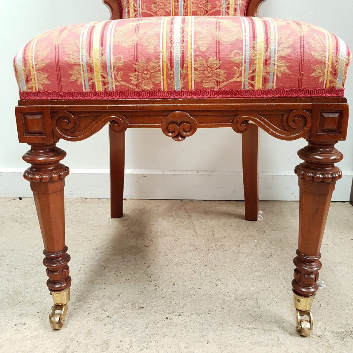 Set of 14 French Walnut Upholstered Chairs