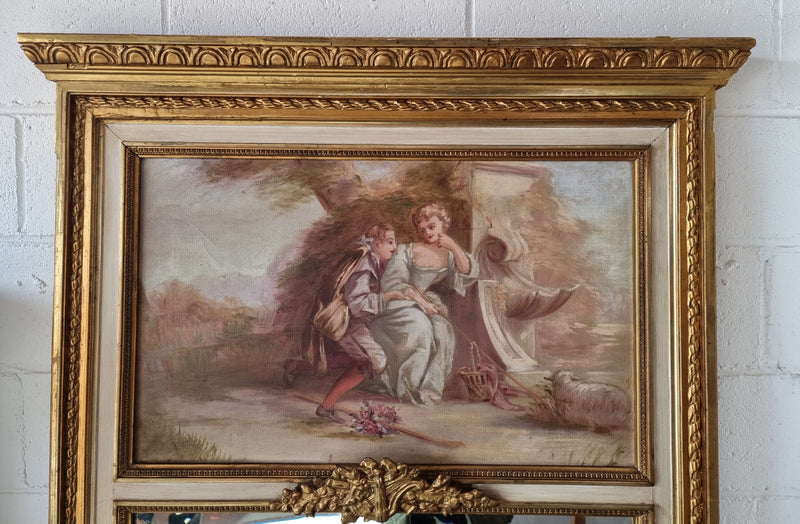 Antique French Gilt & Hand Painted Decorative Trumeau Mirror
Antique French  gilt and hand painted decorative trumeau mirror in good original condition with loads of character.
Australia Wide Delivery
We can arrange delivery to: Melbourne, Hobart, Launceston, Sydney, Adelaide, Perth, Canberra, Brisbane, and regional centres.