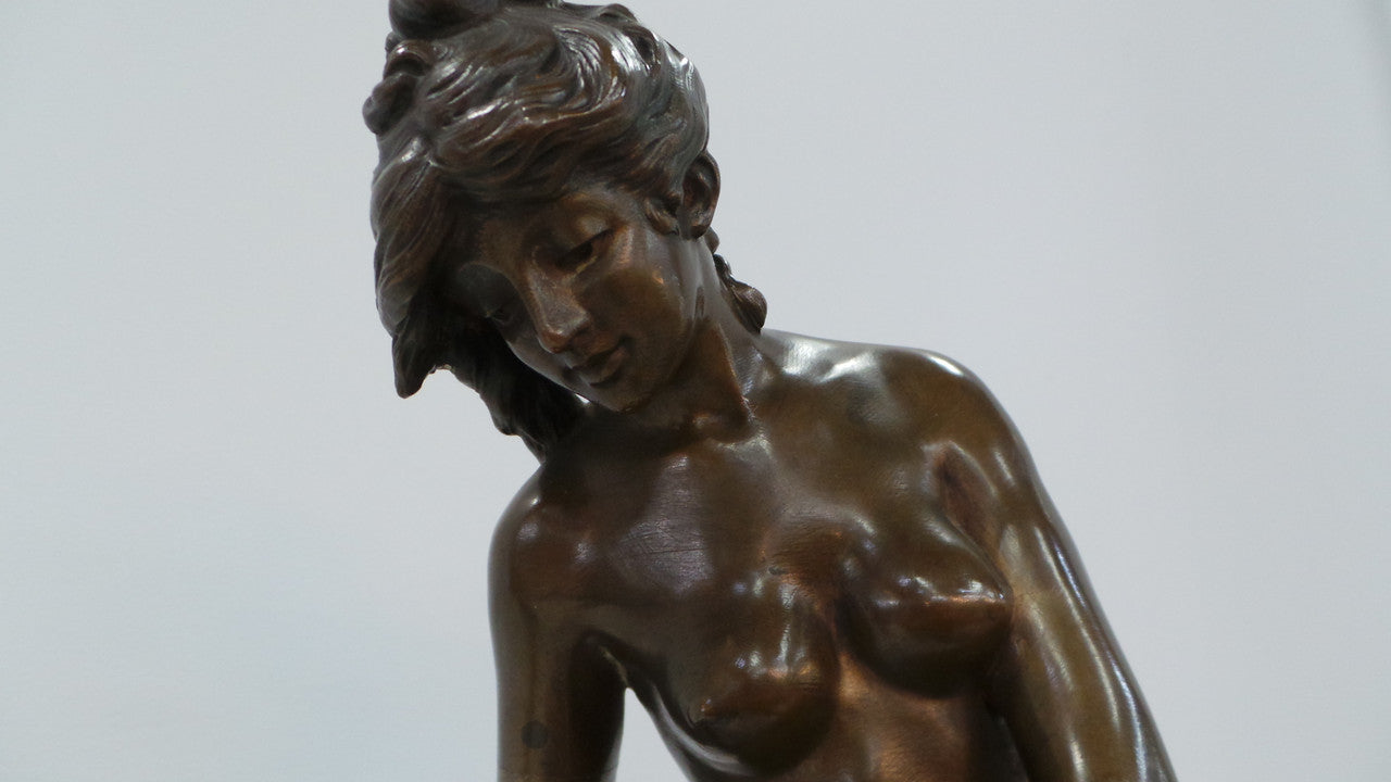Rare French Bronze Statue Lady Figurine