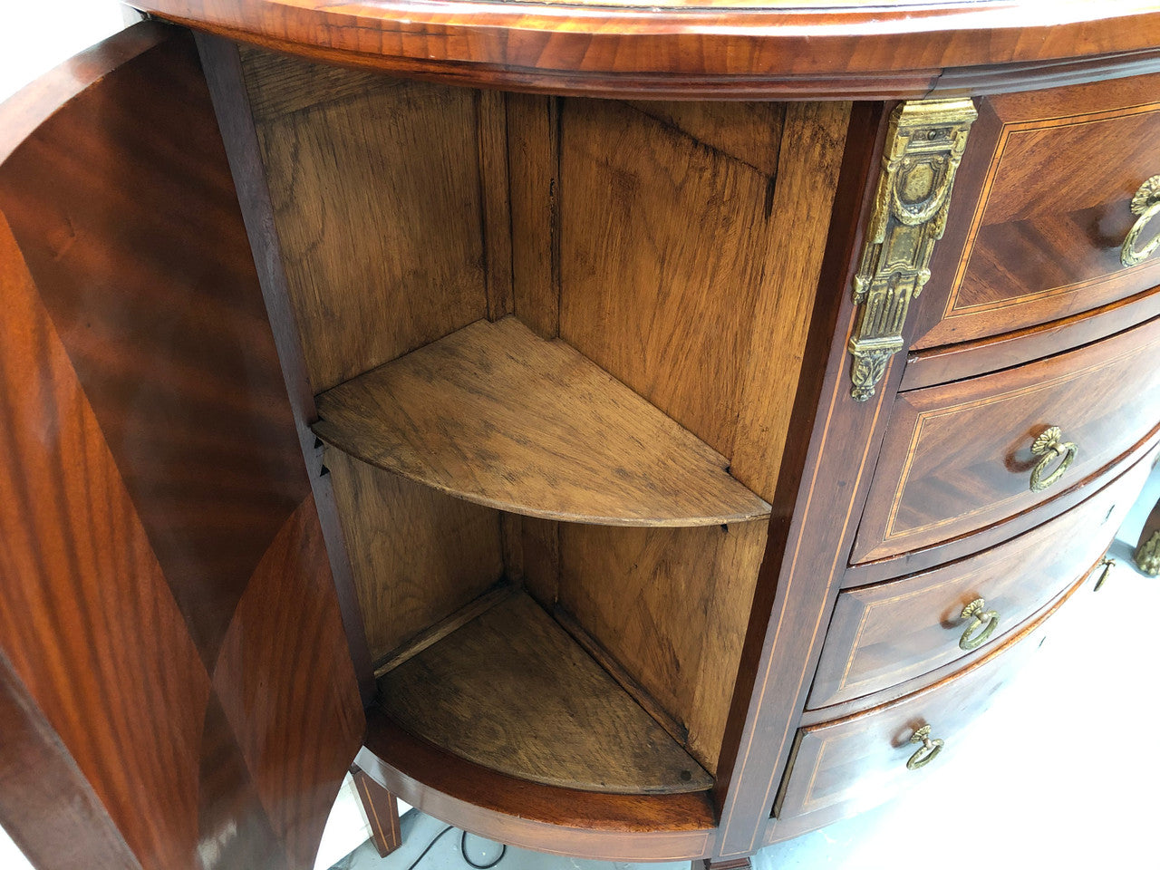 Superb half round French Side Cabinet