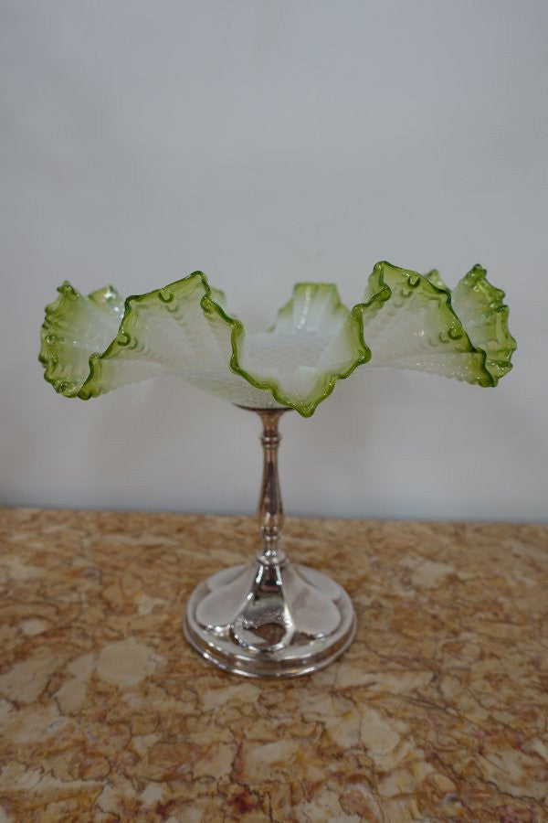 Victorian Vaseline Glass Comport