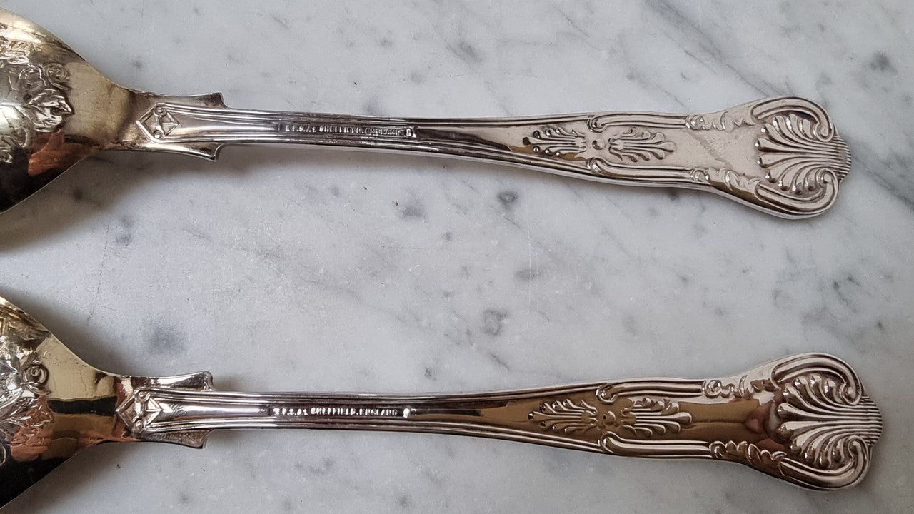 Pair Sheffield Silver Plate Berry Bowl Servers