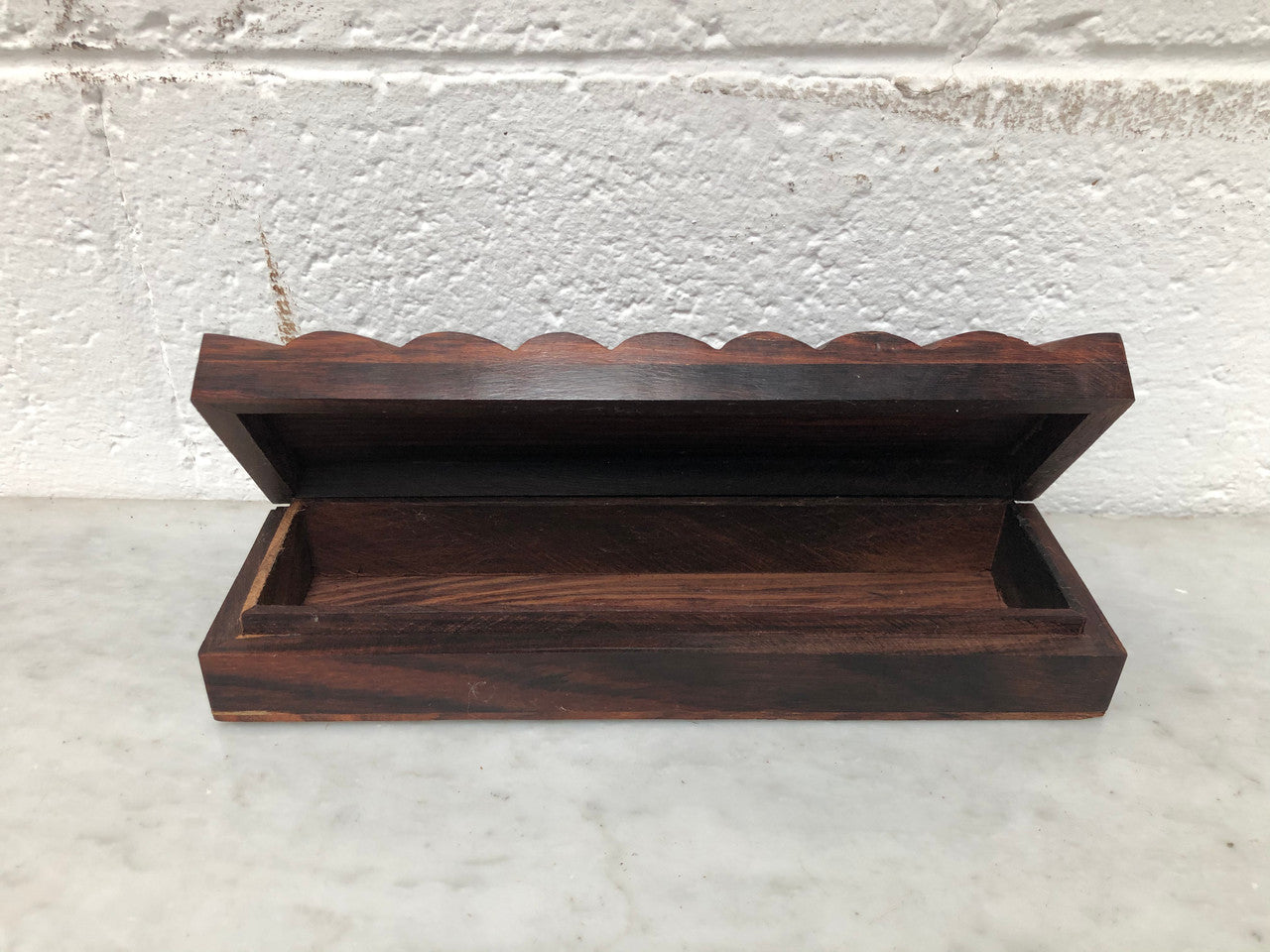 Vintage East Indian Rosewood Hand Carved Box