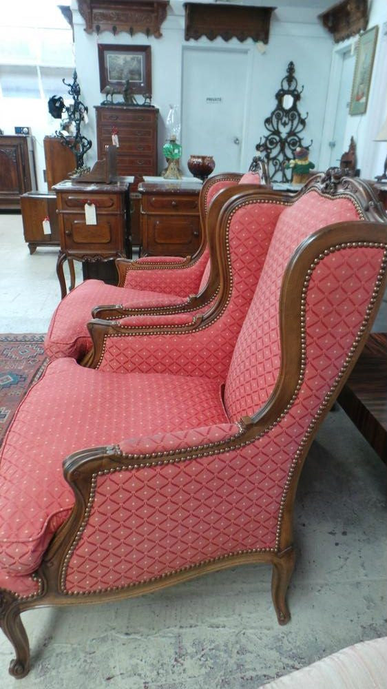 Pair Of French Carved Louis XV Style Fauteuils