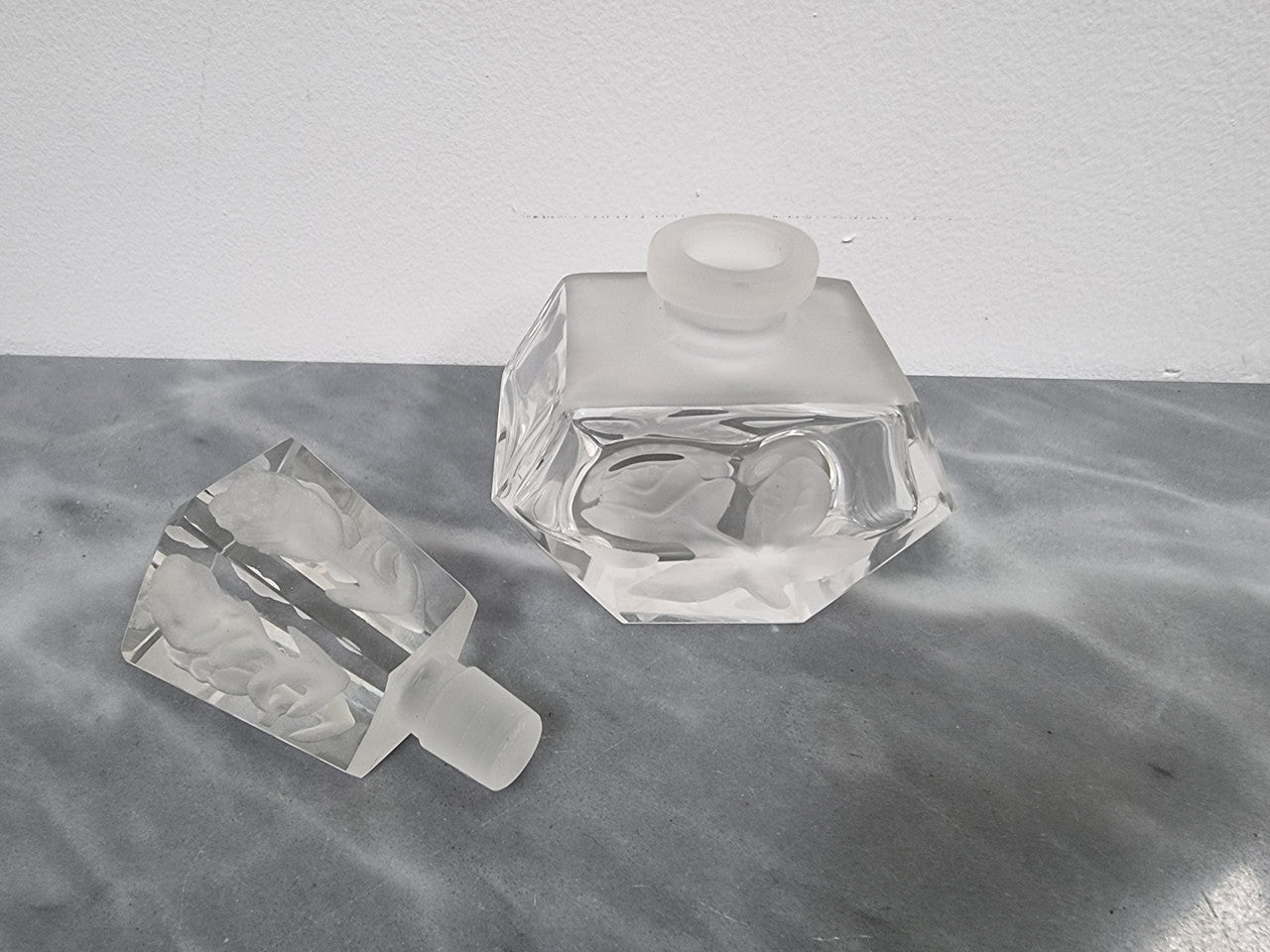 Vintage Etched Crystal Perfume Bottle