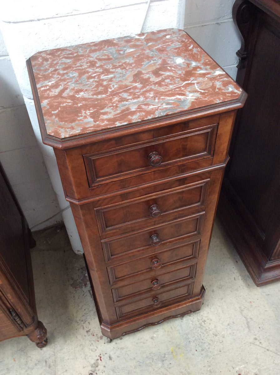 19th Century Walnut Henry II Style Multi Drawer Cabinet