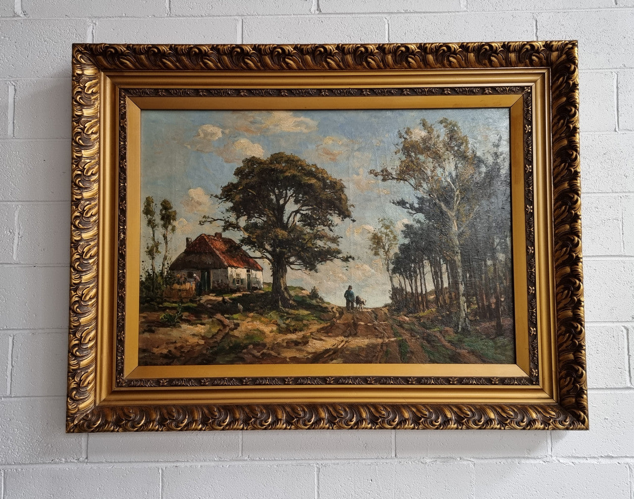 Stunning Impressionist Oil on Canvas Country Scene