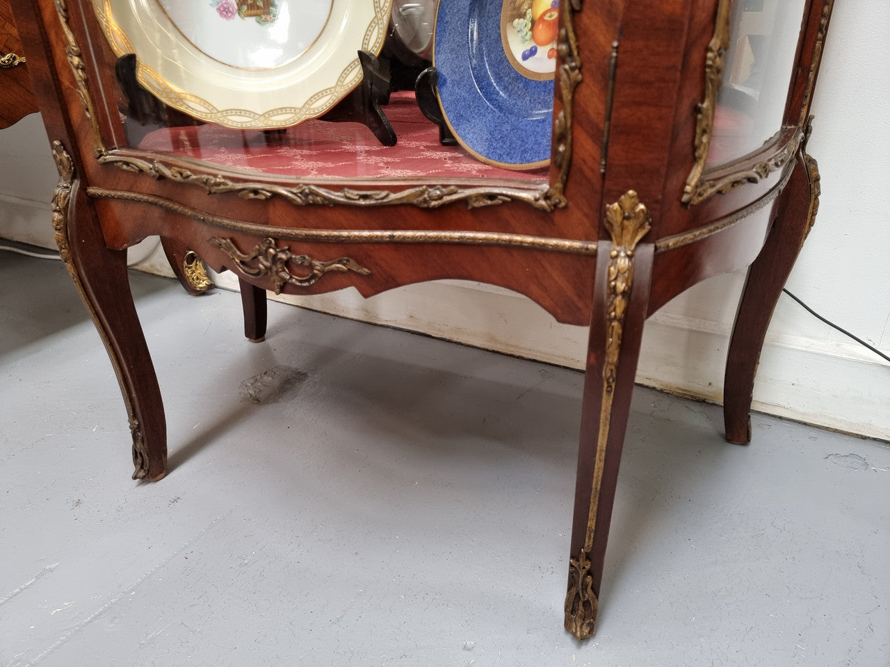 Stunning French Louis XV Style Walnut & Ormolu Vitrine
