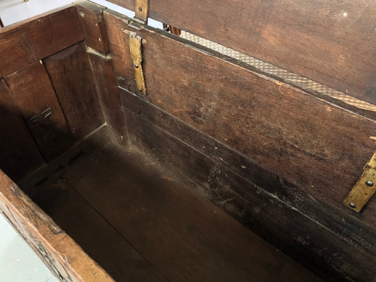 Early 18th century Antique French Oak coffee with beautiful original patina. In good original detailed condition.