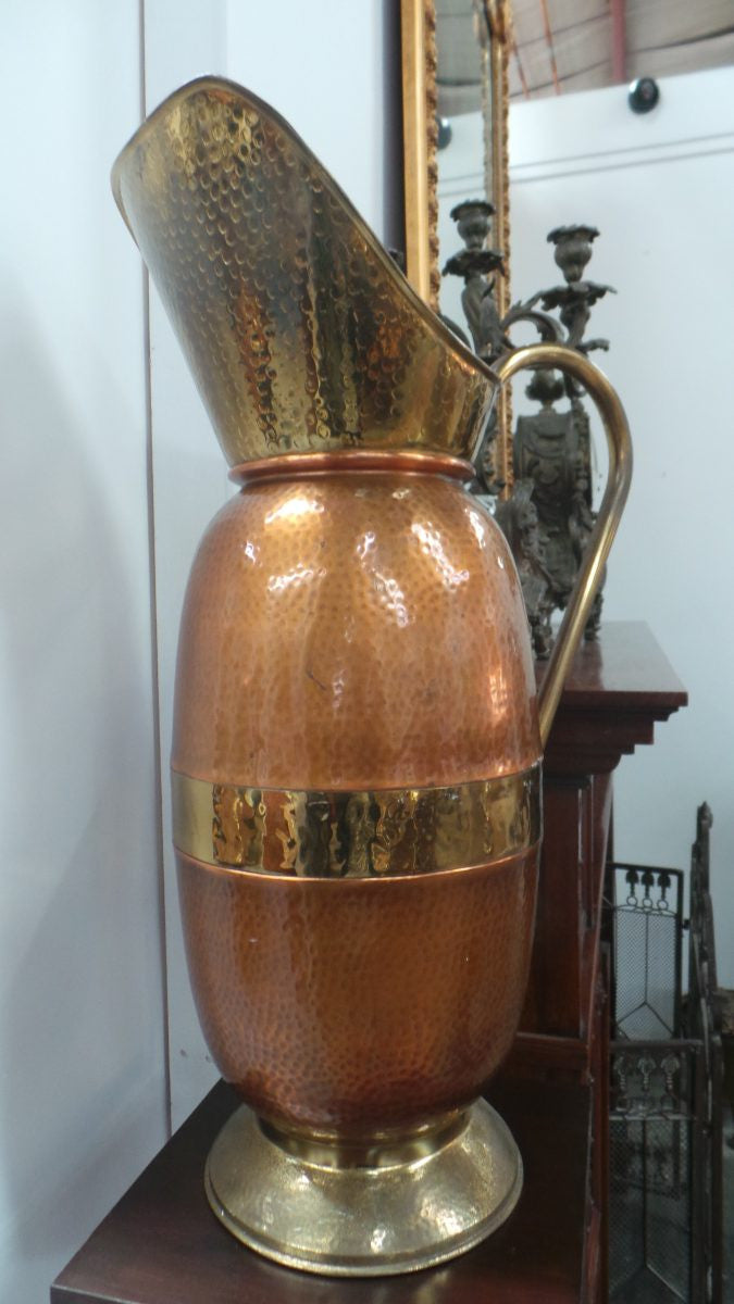 French Copper and Brass Jug