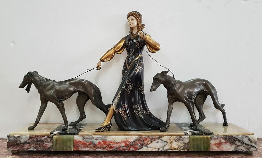 Signed Art Deco Figural Group