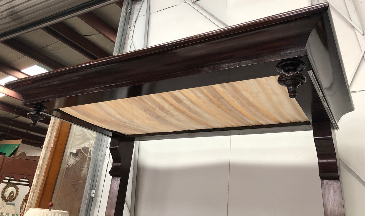 Antique Carved Mahogany Half Tester Poster Bed