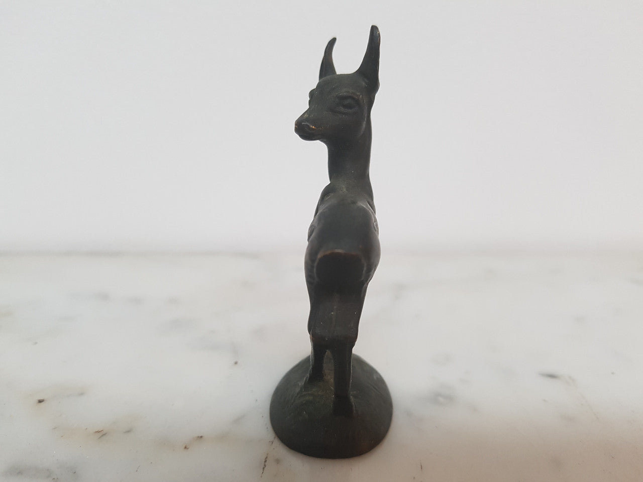 Signed Miniature Bronze Deer