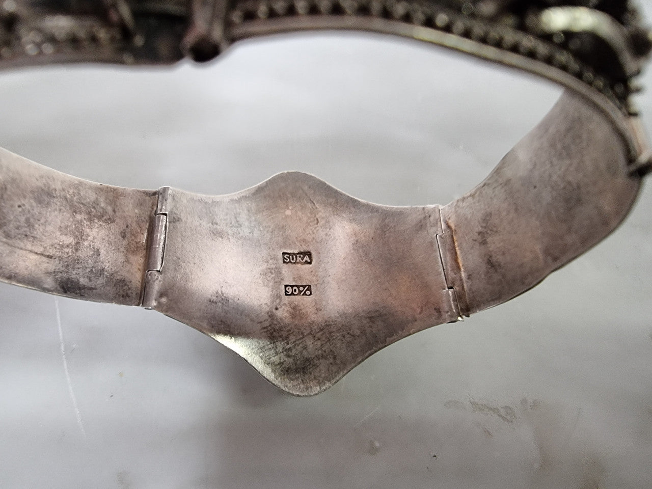 Antique Chinese Foo Dog Silver Bracelete