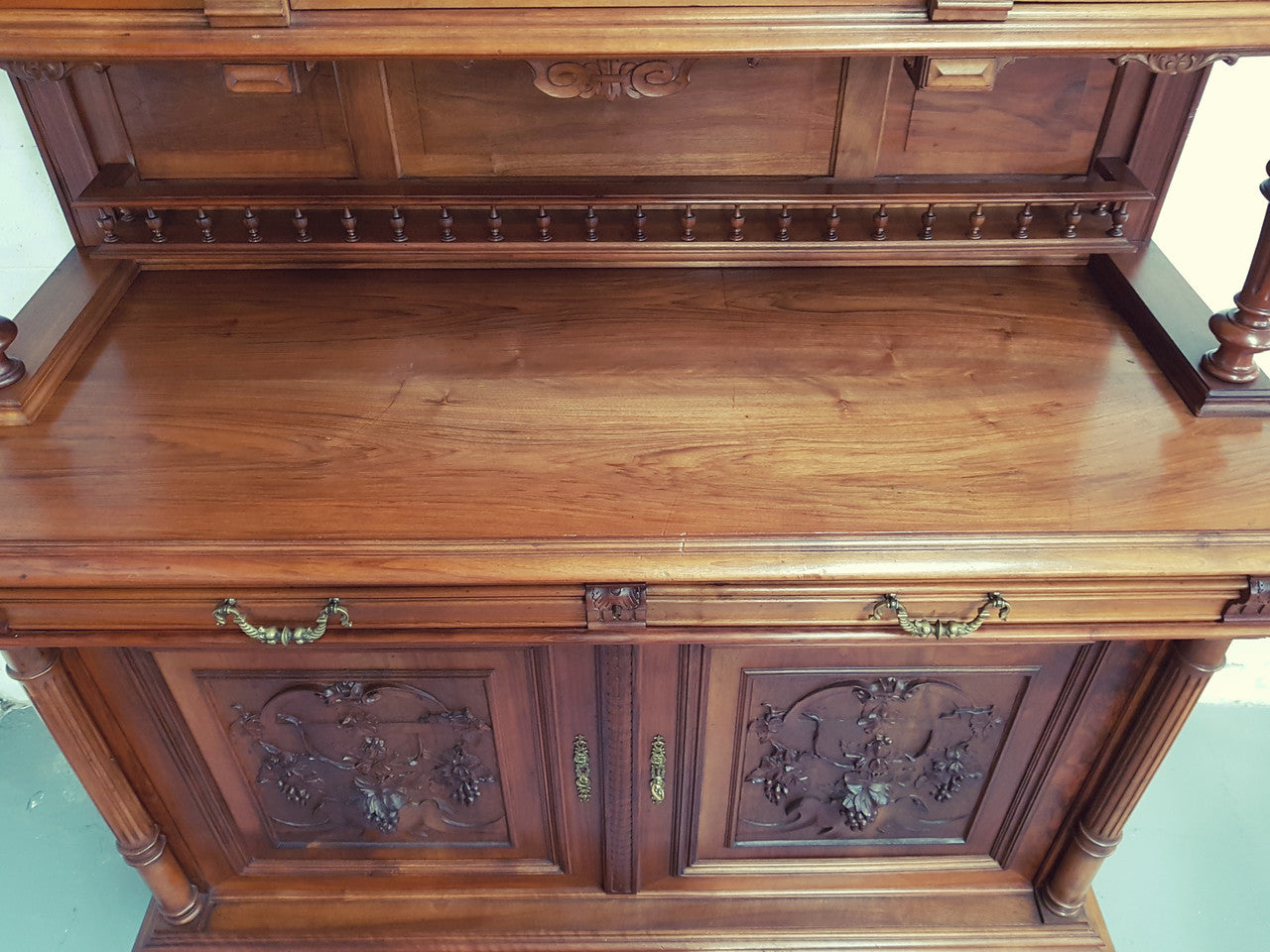 French Walnut Henry II Style Sideboard/Buffet With Superb Carving